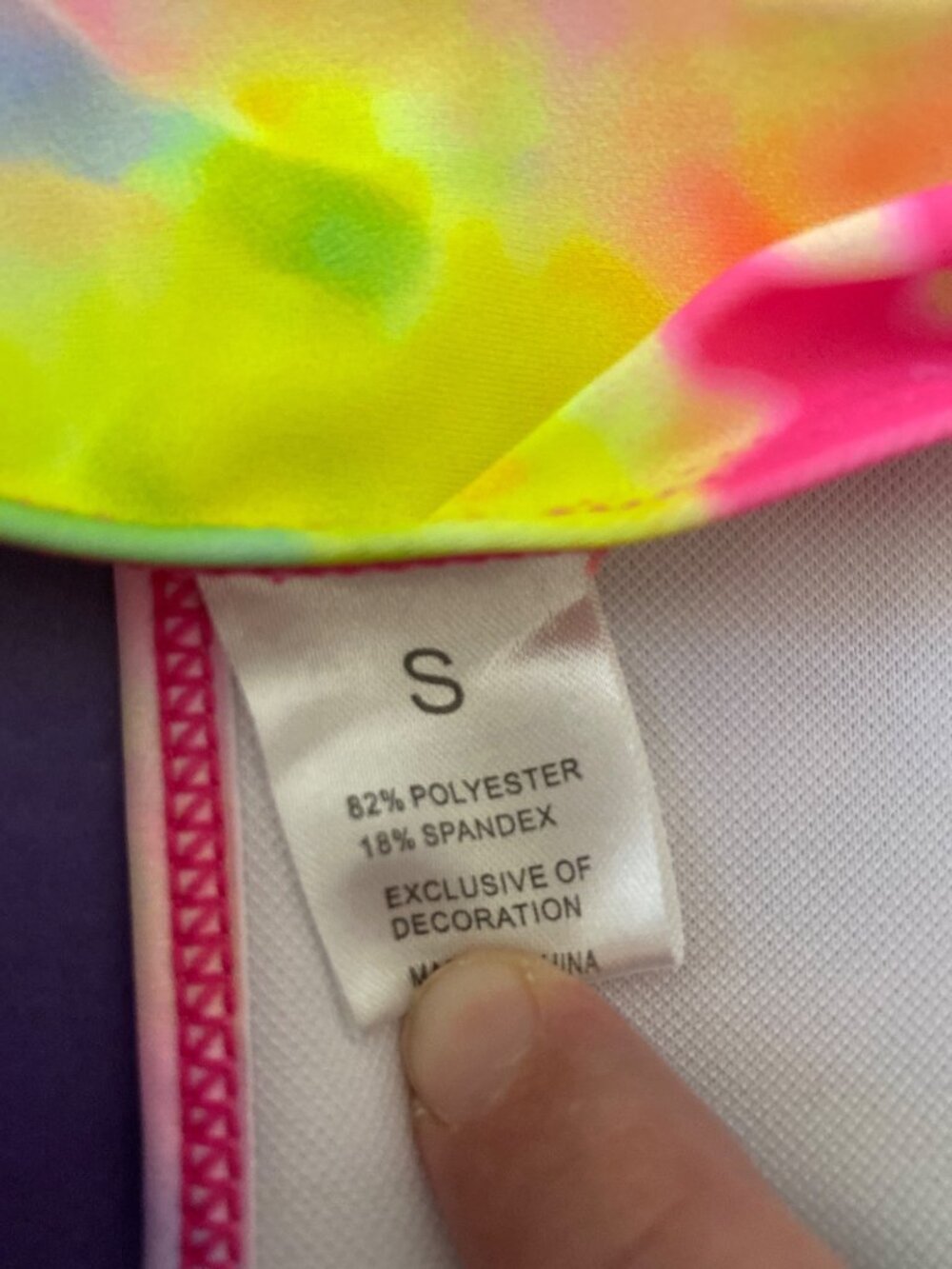 Tie-Dye Two-Piece Swimsuit With High-Waisted Bottoms Women's Size S - Picture 7 of 9